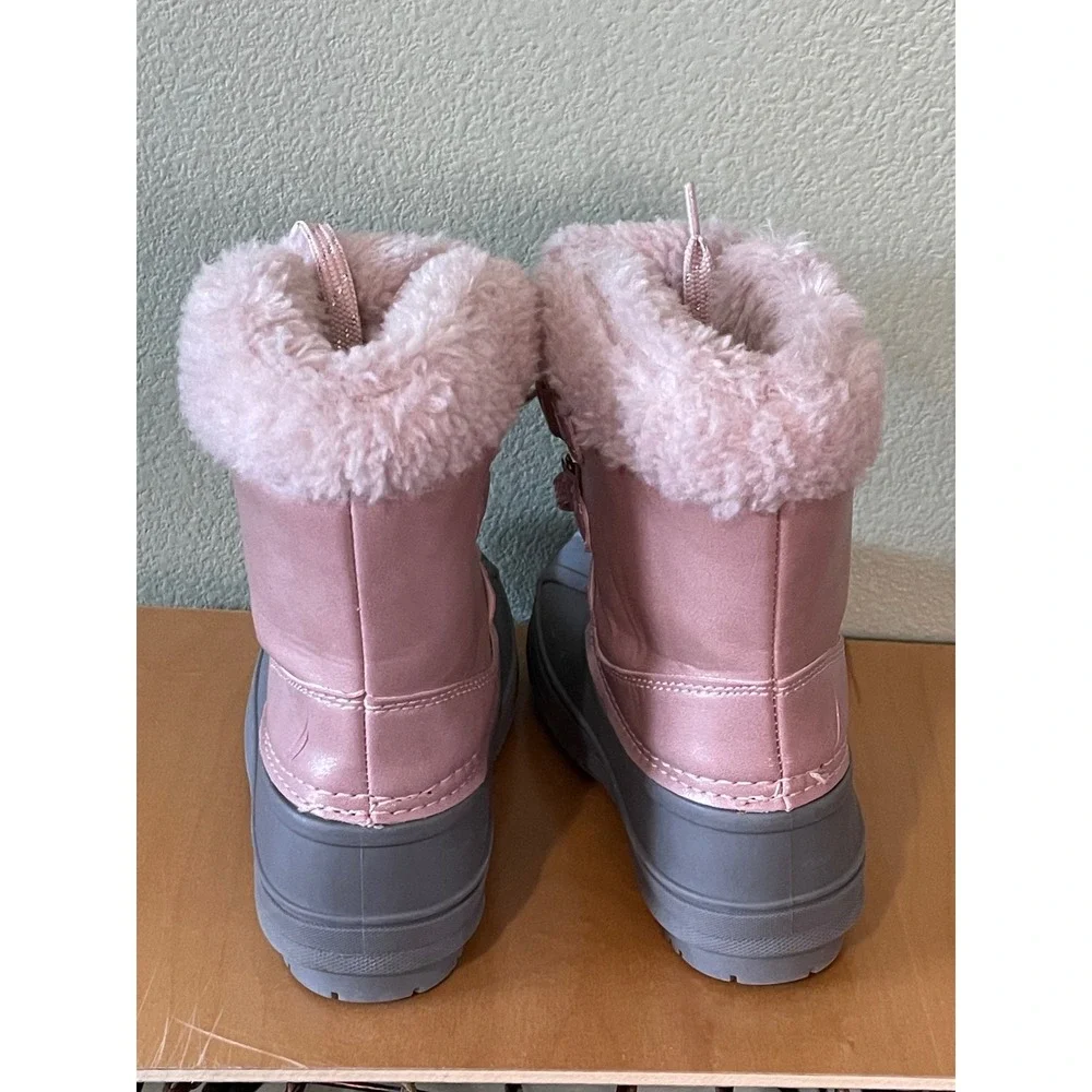 Nautica Ayce Girls Snow Boots Pink Upper Paired Durable Grey Shell Size 11 New